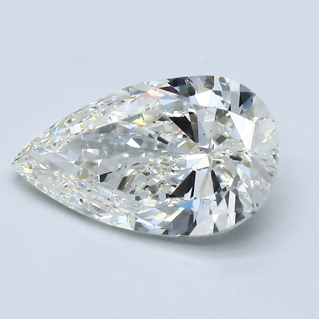 3 Carat Pear - Natural Diamond - 3.01 - J - VS2 - VG - EX - VG - Diamonds By Rothschild