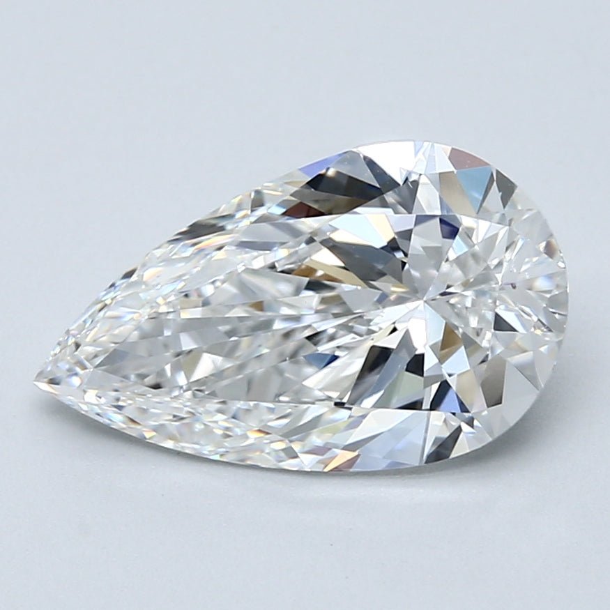 3 Carat Pear - Natural Diamond - 3.02 - E - VS2 - VG - EX - VG - Diamonds By Rothschild