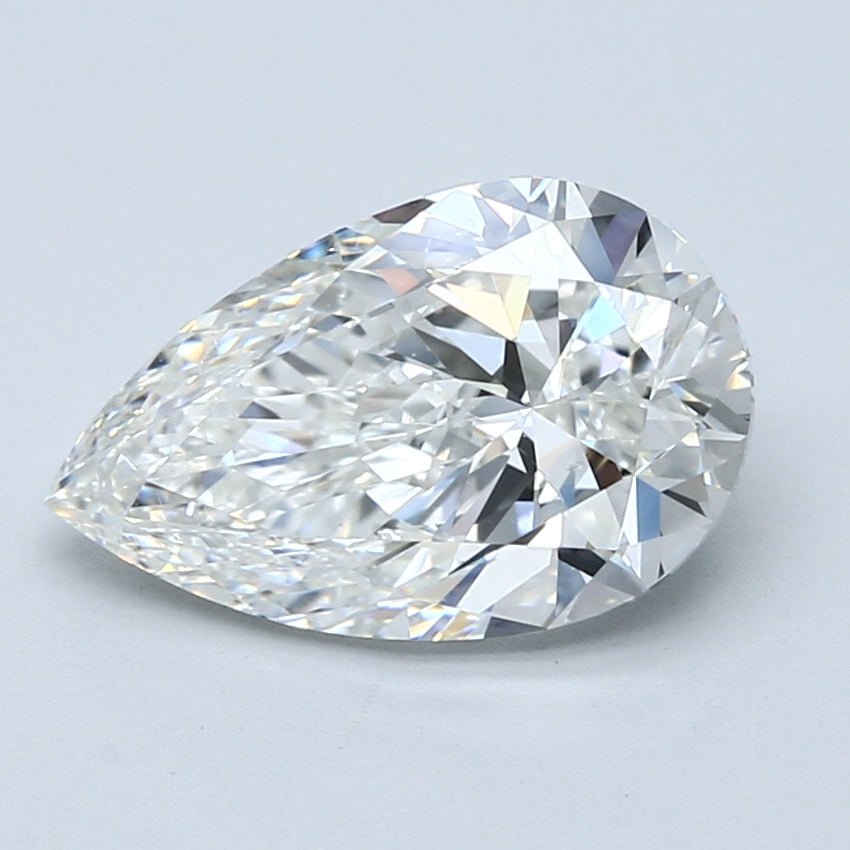 3 Carat Pear - Natural Diamond - 3.02 - G - SI1 - VG - EX - VG - Diamonds By Rothschild