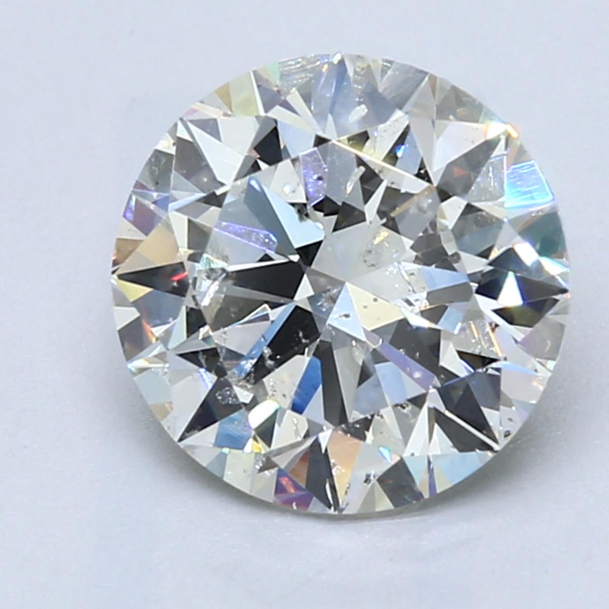 3 Carat Round Cut Natural Diamond - I SI2 - 3.01ct - EX Symmetry Grade - Diamonds By Rothschild