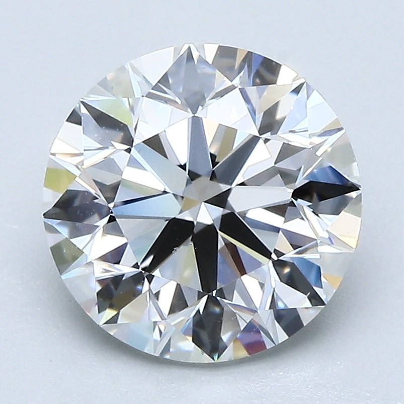 3 Carat Round - Natural Diamond - 2.7 - F - VS2 - EX - EX - EX - Diamonds By Rothschild