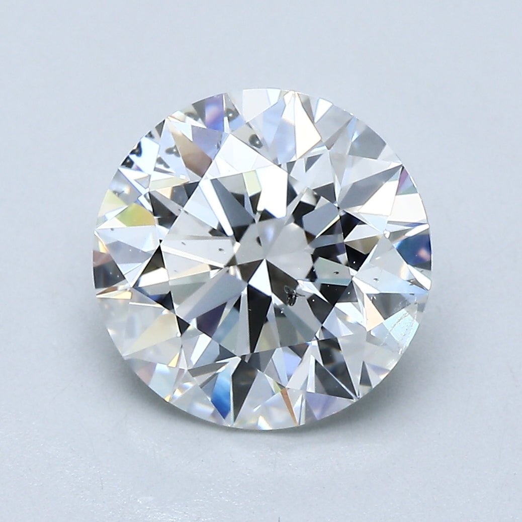 3 Carat Round - Natural Diamond - 3.2 - F - SI2 - EX - EX - EX - Diamonds By Rothschild