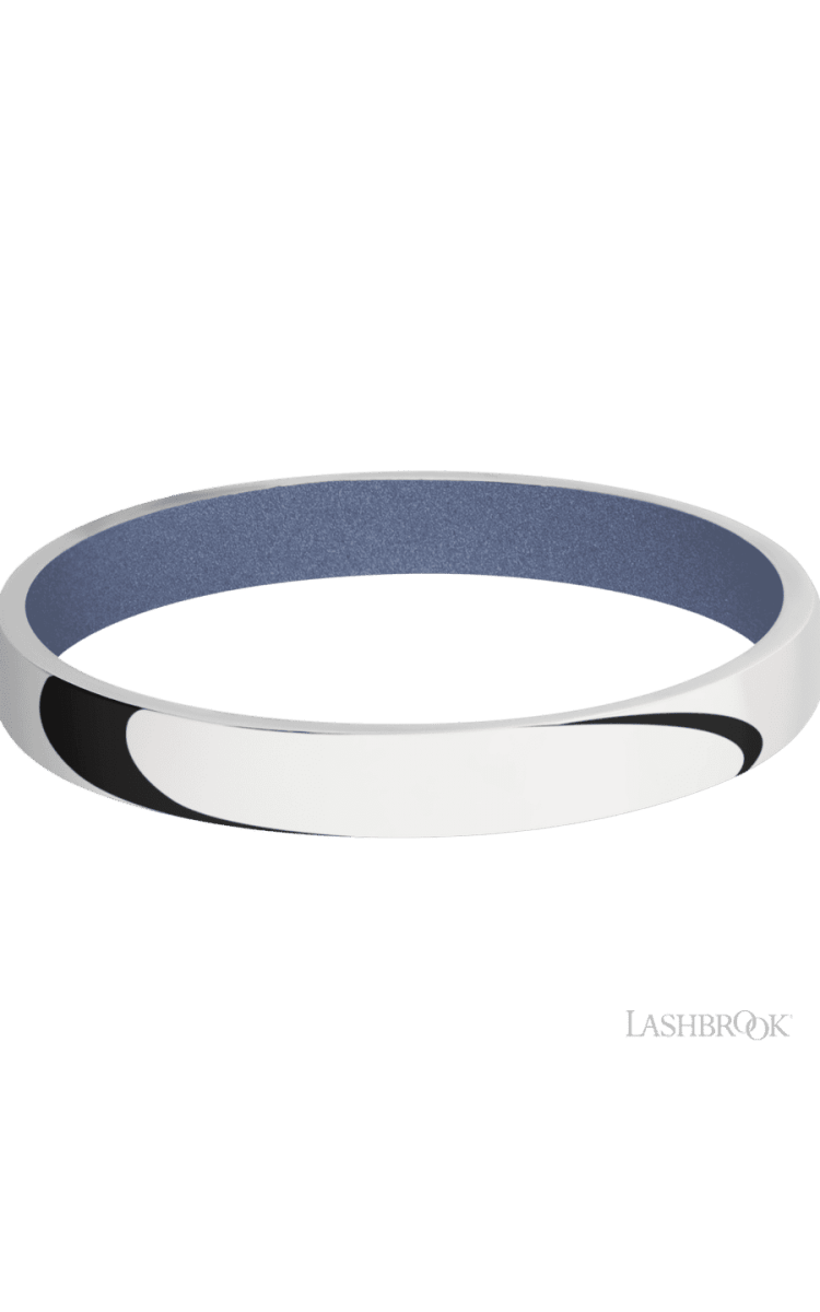 3 mm wide Domed 14K White Gold band featuring a Crushed Orchid sleeve. - Diamonds By Rothschild