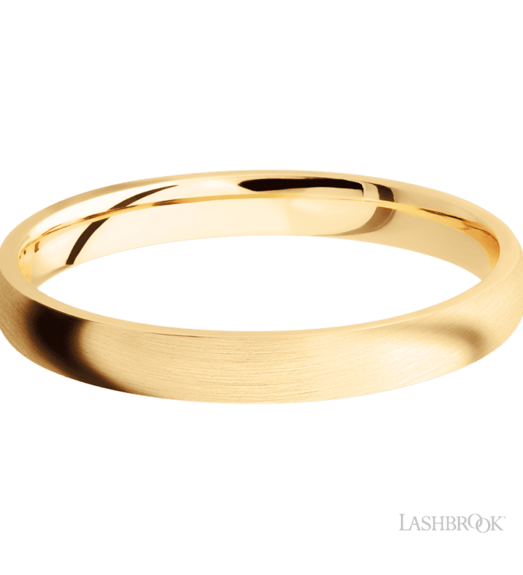 3 mm wide Domed 14K Yellow Gold band. - Diamonds By Rothschild