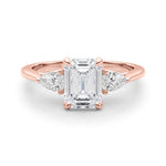 3 Stone Emerald Center Pear Side Stone Ring - Diamonds By Rothschild