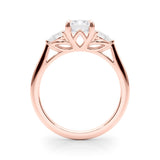 3 Stone Emerald Center Pear Side Stone Ring - Diamonds By Rothschild