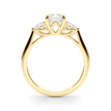 3 Stone Emerald Center Pear Side Stone Ring - Diamonds By Rothschild