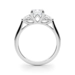 3 Stone Emerald Center Pear Side Stone Ring - Diamonds By Rothschild