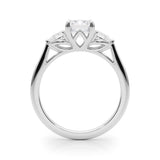 3 Stone Emerald Center Pear Side Stone Ring - Diamonds By Rothschild