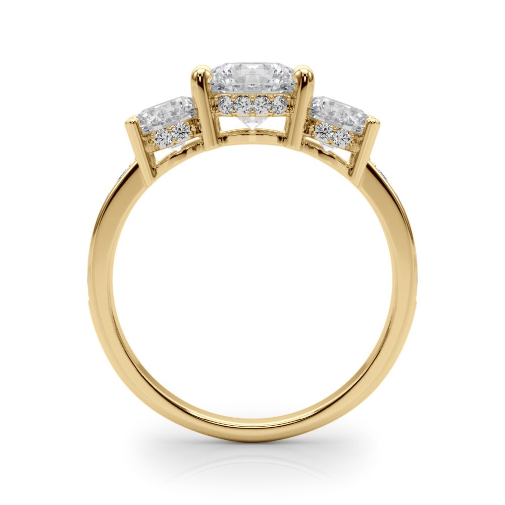 3 Stone Hidden Halo Channel Engagement Ring - Diamonds By Rothschild