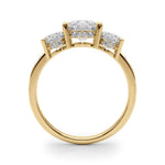 3 Stone Hidden Halo Channel Engagement Ring - Diamonds By Rothschild