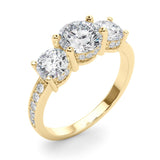 3 Stone Hidden Halo Channel Engagement Ring - Diamonds By Rothschild