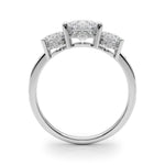 3 Stone Hidden Halo Channel Engagement Ring - Diamonds By Rothschild