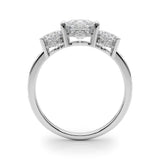 3 Stone Hidden Halo Channel Engagement Ring - Diamonds By Rothschild