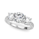 3 Stone Hidden Halo Channel Engagement Ring - Diamonds By Rothschild