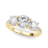 3 Stone Hidden Halo Channel Engagement Ring - Diamonds By Rothschild