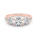 3 Stone Hidden Halo Channel Engagement Ring - Diamonds By Rothschild