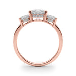3 Stone Hidden Halo Channel Engagement Ring - Diamonds By Rothschild
