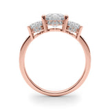3 Stone Hidden Halo Channel Engagement Ring - Diamonds By Rothschild