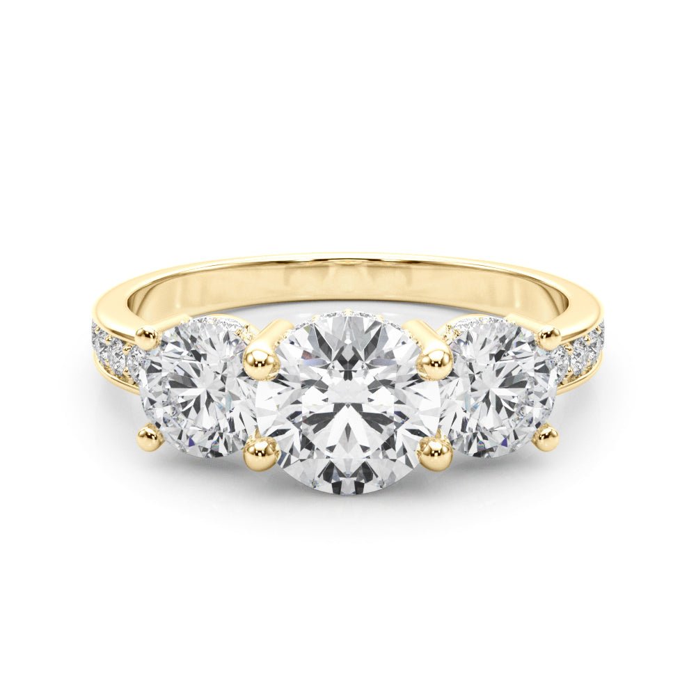 3 Stone Hidden Halo Channel Engagement Ring - Diamonds By Rothschild