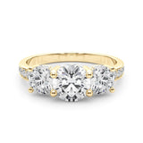 3 Stone Hidden Halo Channel Engagement Ring - Diamonds By Rothschild