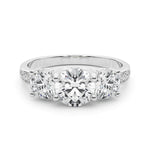 3 Stone Hidden Halo Channel Engagement Ring - Diamonds By Rothschild