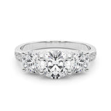 3 Stone Hidden Halo Channel Engagement Ring - Diamonds By Rothschild