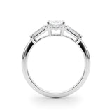 3 Stone Oval Center Tapered Baguette Ring - Diamonds By Rothschild