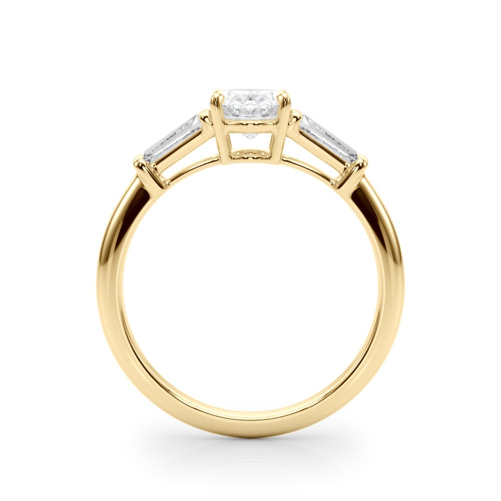 3 Stone Oval Center Tapered Baguette Ring - Diamonds By Rothschild