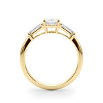 3 Stone Oval Center Tapered Baguette Ring - Diamonds By Rothschild