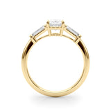 3 Stone Oval Center Tapered Baguette Ring - Diamonds By Rothschild
