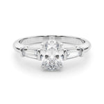 3 Stone Oval Center Tapered Baguette Ring - Diamonds By Rothschild