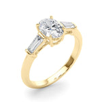 3 Stone Oval Center Tapered Baguette Ring - Diamonds By Rothschild