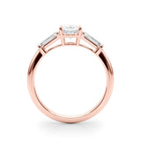 3 Stone Oval Center Tapered Baguette Ring - Diamonds By Rothschild