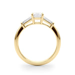 3 Stone Ring Emerald Center Taper Baguette Sides - Diamonds By Rothschild