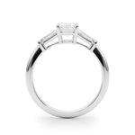 3 Stone Ring Emerald Center Taper Baguette Sides - Diamonds By Rothschild