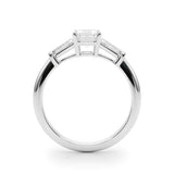 3 Stone Ring Emerald Center Taper Baguette Sides - Diamonds By Rothschild