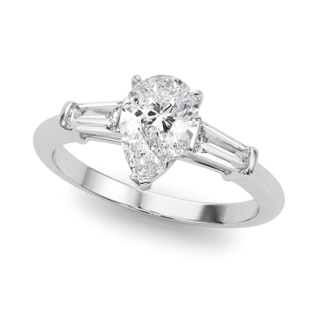 3 Stone Ring Pear Center Taper Baguette Sides - Diamonds By Rothschild