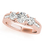 3 Stone Round Channel Engagement Ring - Diamonds By Rothschild