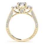 3 Stone Round Pavé Engagement Ring - Diamonds By Rothschild