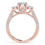 3 Stone Round Pavé Engagement Ring - Diamonds By Rothschild