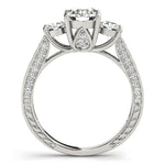 3 Stone Round Pavé Engagement Ring - Diamonds By Rothschild