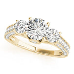 3 Stone Round Pavé Engagement Ring - Diamonds By Rothschild