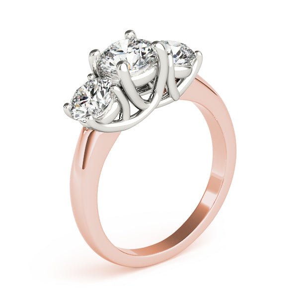 3 Stone Round Trellis Engagement Ring - Diamonds By Rothschild