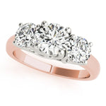 3 Stone Round Trellis Engagement Ring - Diamonds By Rothschild