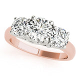 3 Stone Round Trellis Engagement Ring - Diamonds By Rothschild