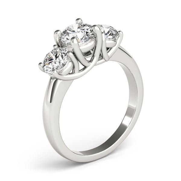 3 Stone Round Trellis Engagement Ring - Diamonds By Rothschild