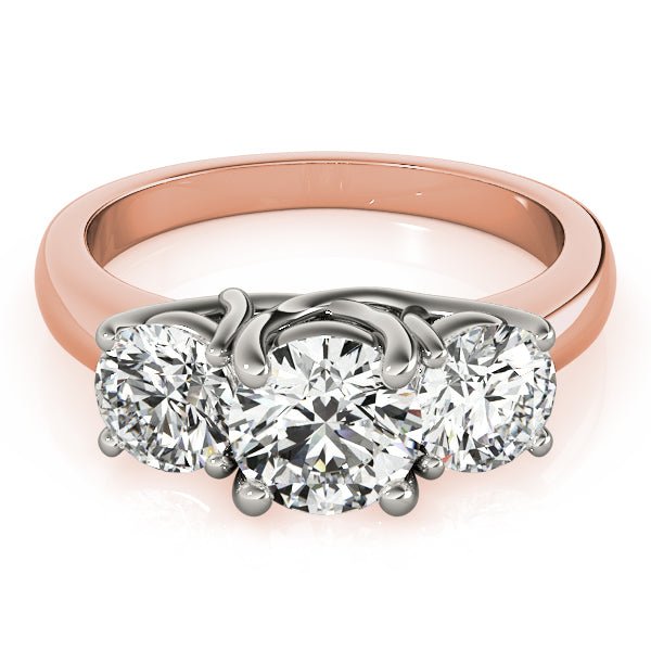 3 Stone Round Trellis Engagement Ring - Diamonds By Rothschild
