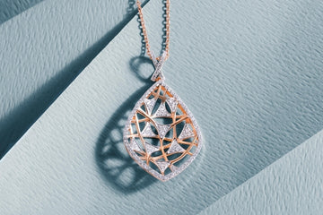 Custom Rose Gold Diamond Pendant with web design