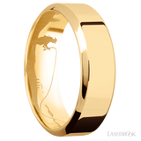 7 mm wide High Bevel 14K Yellow Gold band.